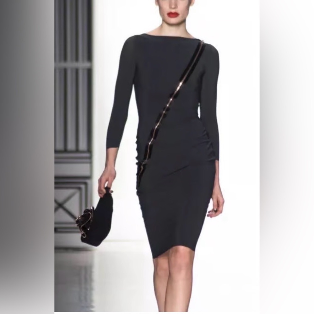 Chiara Boni Dianthe 3/4 Sleeve Charcoal Dress